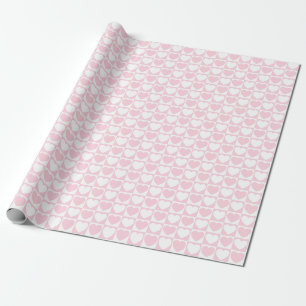 Papier Cadeau Motif rose clair et blanc À damiers aux coeurs