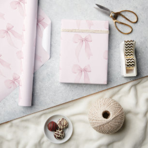Papier Cadeau Motif rose Coquette Bow