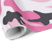 Papier Cadeau Motif rose de camouflage de Camo (Coin rond)