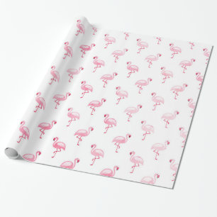 Papier Cadeau Motif rose de fête d'anniversaire de Flamant rose
