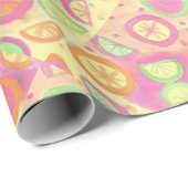 Papier Cadeau Motif rose de limonade (Coin rond)