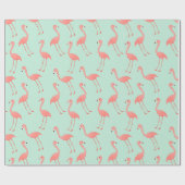 Papier Cadeau Motif rose de partie de Flamant rose (Plat)