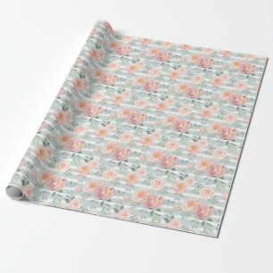 Papier Cadeau Motif rose de rayure d'Alicia