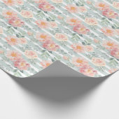 Papier Cadeau Motif rose de rayure d'Alicia (Coin)