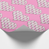 PAPIER CADEAU MOTIF ROSE DE RUBANS (Coin)