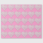 PAPIER CADEAU MOTIF ROSE DE RUBANS (Plat)