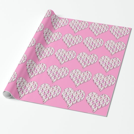 PAPIER CADEAU MOTIF ROSE DE RUBANS (Déroulé)