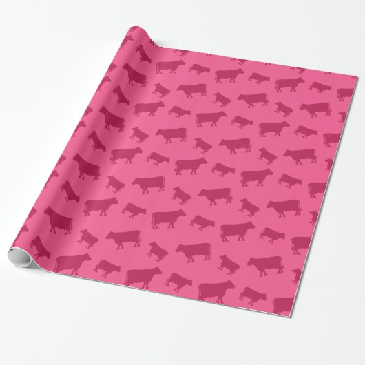 Papier Cadeau Motif rose de vache (Déroulé)