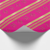 Papier Cadeau motif rose d'or de 21ème anniversaire (Coin)