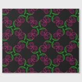Papier Cadeau Motif Rose double rose chaud (Plat)