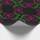Papier Cadeau Motif Rose double rose chaud (Coin)