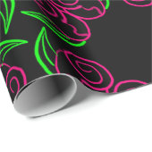 Papier Cadeau Motif Rose double rose chaud (Coin rond)