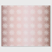 Papier Cadeau Motif rose élégant de Noël de flocon de neige d'or (Plat)