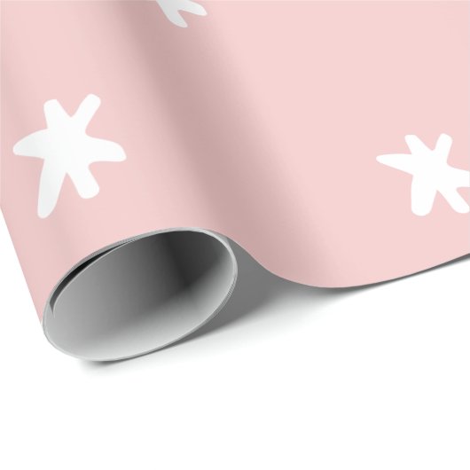 Papier Cadeau Motif rose et blanc (Coin rond)