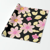 Papier Cadeau Motif rose et noir (Déroulé)