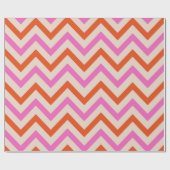 Papier Cadeau Motif rose et orange Zigzag Chevron (Plat)