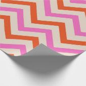 Papier Cadeau Motif rose et orange Zigzag Chevron (Coin)
