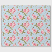 Papier Cadeau Motif rose et Pois (Plat)
