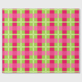 Papier Cadeau Motif rose et vert En vichy (Plat)