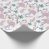 Papier Cadeau Motif rose flamingo sans couture sur arrière - pla (Coin)