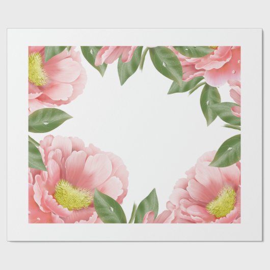 Papier Cadeau Motif rose fleuri en papier à envelopper (Plat)