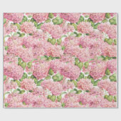 Papier Cadeau Motif rose floral d'hortensia (Plat)