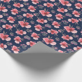 Papier Cadeau Motif rose foncé d'aquarelle (Coin)