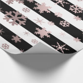 Papier Cadeau Motif rose Gold & Black Christmas Snowflake (Coin)