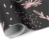 Papier Cadeau Motif rose Gold Botanical Doodle (Coin rond)