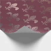 Papier Cadeau Motif rose Gold Fleur-de-Lis en Bourgogne (Coin)