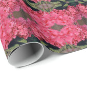 Papier Cadeau Motif rose Hydrangea (Coin rond)