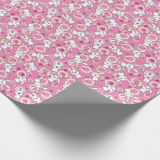 Papier Cadeau motif rose kawaii (Coin)