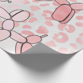 Papier Cadeau Motif rose léopard de chien de ballon (Coin)