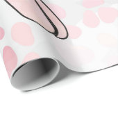 Papier Cadeau Motif rose léopard de chien de ballon (Coin rond)