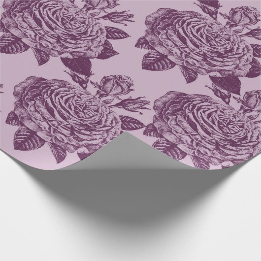Papier Cadeau Motif Rose Mauve (Coin)