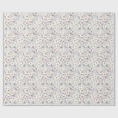 Papier Cadeau Motif rose mou d'aquarelle (Plat)