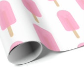 Papier Cadeau Motif rose pâle mignon (Coin rond)