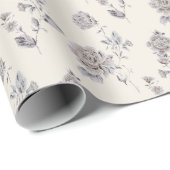 Papier Cadeau Motif rose pastel (Coin rond)