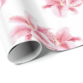 Papier Cadeau Motif rose Stargazer Lys (Coin rond)