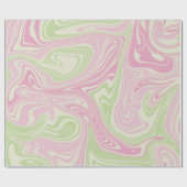 Papier Cadeau Motif rose vert à bille liquide (Plat)