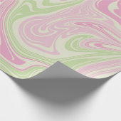 Papier Cadeau Motif rose vert à bille liquide (Coin)