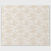Papier Cadeau Motif Rose Vintage beige (Plat)