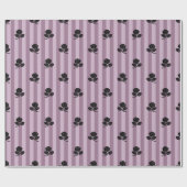 Papier Cadeau Motif Rose vintage violet (Plat)