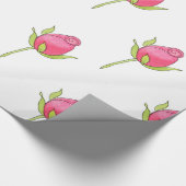 Papier Cadeau Motif Rosebud Aquarelle rose (Coin)