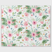 Papier Cadeau Motif Roses Fleurs (Plat)