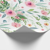 Papier Cadeau Motif Roses Fleurs (Coin)