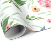 Papier Cadeau Motif Roses Fleurs (Coin rond)