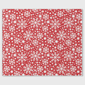 Papier Cadeau Motif rouge blanc flocon de neige (Plat)
