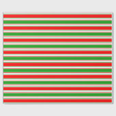 Papier Cadeau Motif rouge, blanc, vert rayé/lin (Plat)