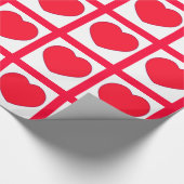Papier Cadeau Motif rouge chaud de coeurs (Coin)